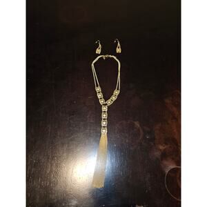 Women's gold chain with matching earrings set